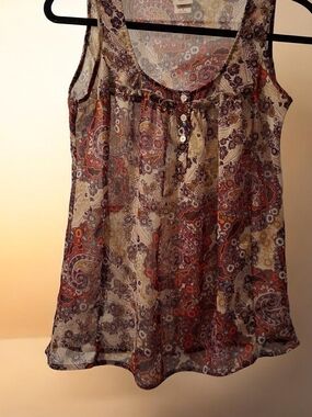 Mossimo Supply Co. Sheer Paisley Camisole in Cream, Brown & Rust